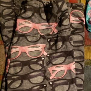 Eyeglass print leggings by Justice girls size 10